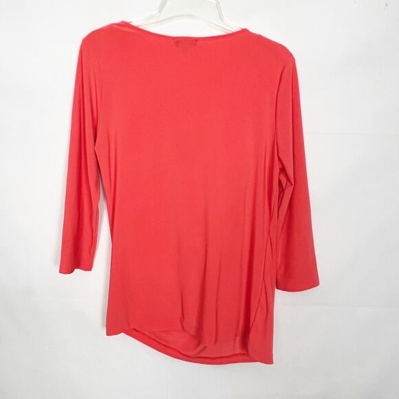 Vince Camuto Top Womens Large Career Office Business Casual Tomato Girl Colorful - Picture 6 of 9